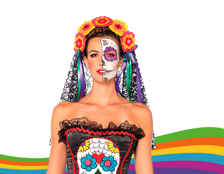 Disfraz de Catrina con calavera