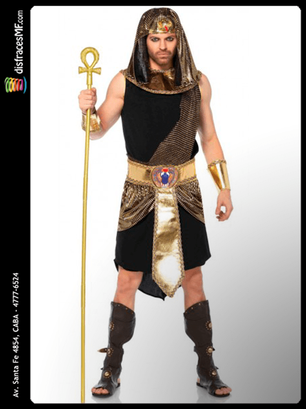 2510 Disfraz de Faraon Negro y dorado Disfraces para Hombres DisfracesMF