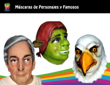 Máscaras de personajes y famosos en DisfracesMF